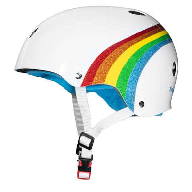 Triple Eight Certified Sweatsaver Helmet - White Rainbow Sparkle