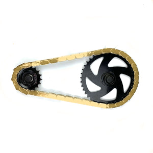 Gold Metallic Snap-On Chain Caps – Single-Speed Bikes – 56 Piece (Adults & Teens) / 35 Piece (Kids)