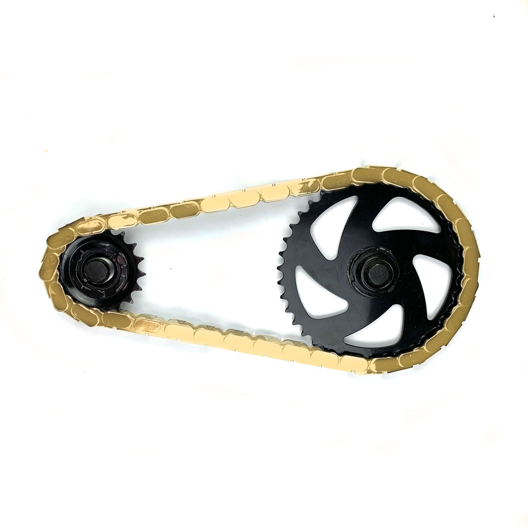 Gold Metallic Snap-On Chain Caps – Single-Speed Bikes – 56 Piece (Adults & Teens) / 35 Piece (Kids)