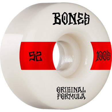 BONES 100's OG V4 #14 52mm WHITE W/RED