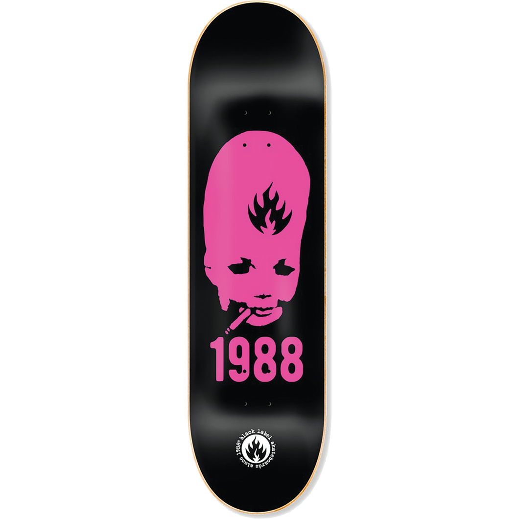 BLACK LABEL THUMBHEAD 1988 DECK-8.25 BLK/PINK