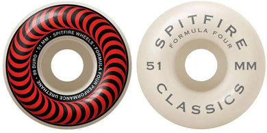 Spitfire F4 99a CLASSIC SWIRL 53mm WHT W/ RED