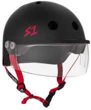 Cargar imagen en el visor de la galería, S1 LIFER VISOR HELMET - GEN 2 - BLACK MATTE W/ RED STRAPS