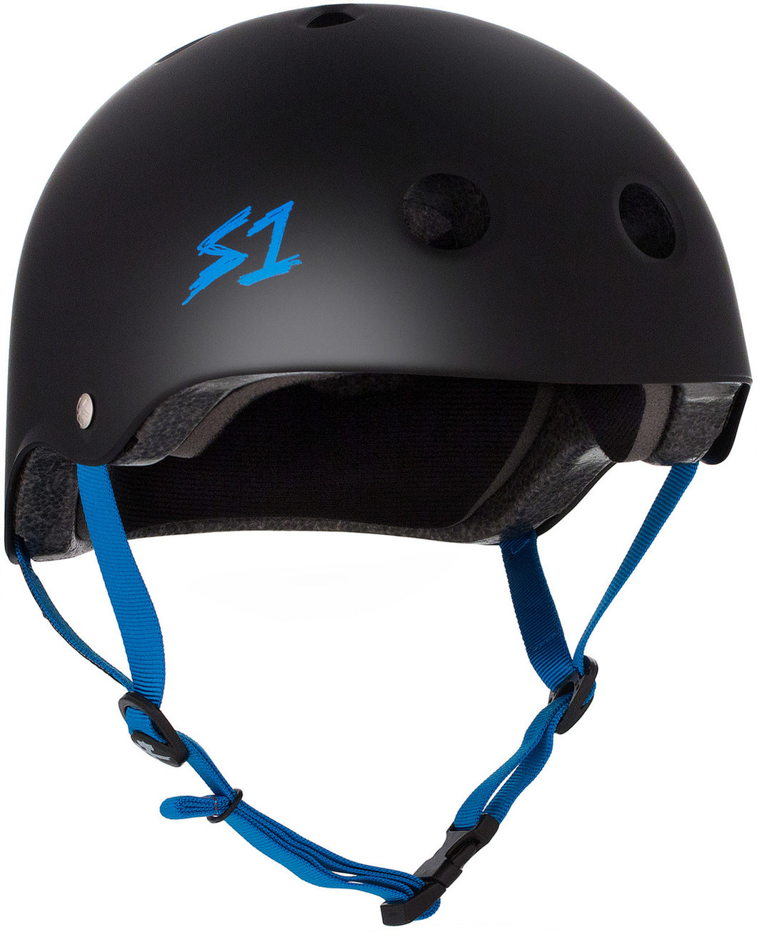 S1 LIFER HELMET - BLACK MATTE W/ BLUE STRAPS