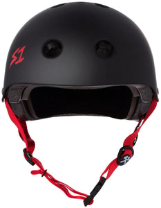 S1 LIFER HELMET - BLACK MATTE W/ RED STRAPS