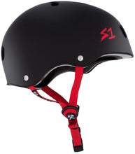 Load image into Gallery viewer, S1 LIFER HELMET - BLACK MATTE W/ RED STRAPS