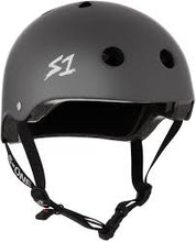 Load image into Gallery viewer, S1 LIFER HELMET - BLACK MATTE W/ GREY STRAPS